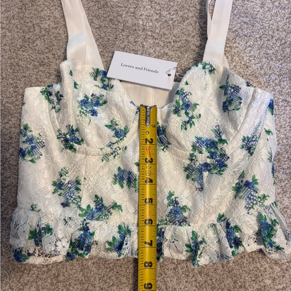 Lovers and Friends Edina Lace Crop Top NWT in Bouquet Floral Multi Size Small - Picture 8 of 9